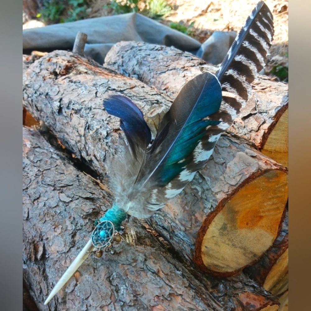 Wild Turkey and Duck Feather Hat Pin